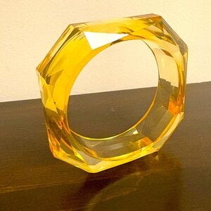 Vintage Faceted Lucite Bangle Bracelet
